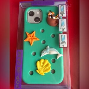 iPhone Case Fit 13, 14, 15. Sea Life Teal iPhone Case